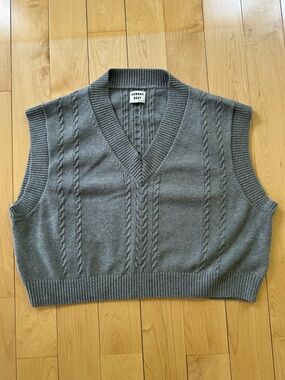 Sunday Best Dark Grey Cable Knit Sweater Vest